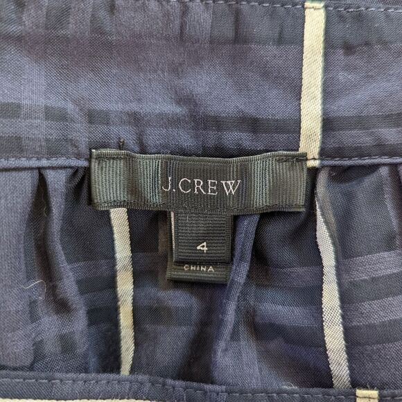 J. Crew Peasant Top 4 Nautical Coastal Cowgirl Preppy Academia Sailor Chic - Picture 2 of 14